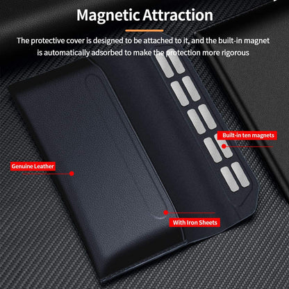 Genuine Leather Magnetic Pouch Case For Samsung Galaxy Z Fold 4