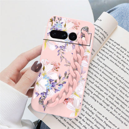 Flowers Silicone Matte Cover For Google Pixel 7 Pro