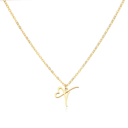 Heart Initial Letter Necklace