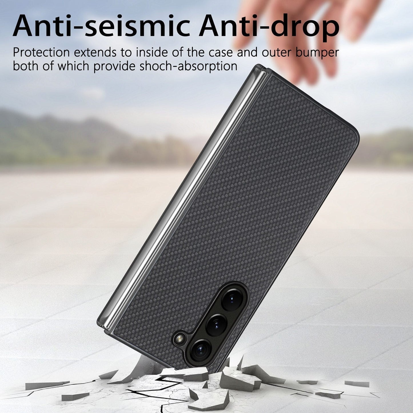 Shockproof Carbon Fiber Case for Samsung Galaxy Z Fold 5