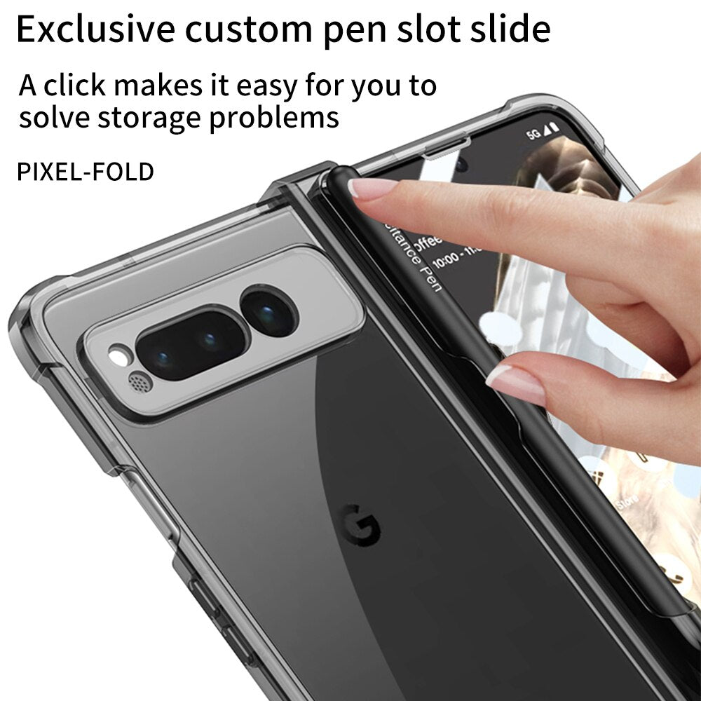 Transparent Shockproof Case with Pen Holder For Google Pixel Fold