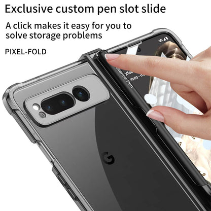 Transparent Shockproof Case with Pen Holder For Google Pixel Fold