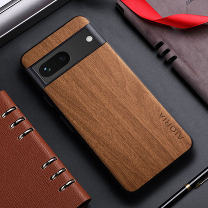 Bamboo Wood Pattern Leather Phone Case For Google Pixel 7 Pro