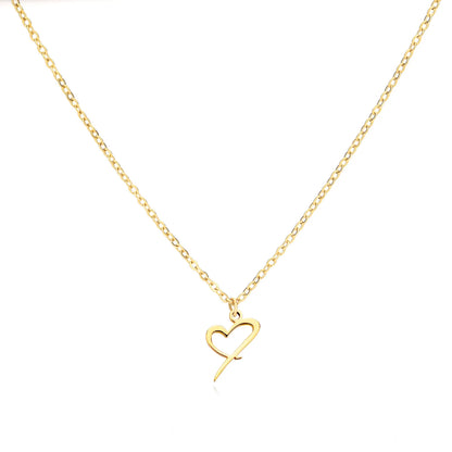 Heart Initial Letter Necklace