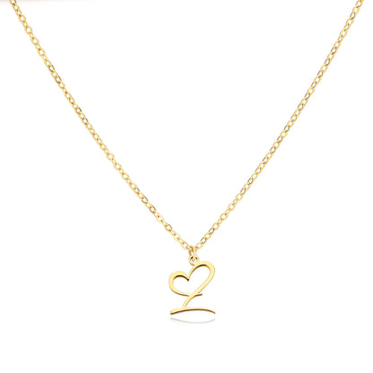 Heart Initial Letter Necklace