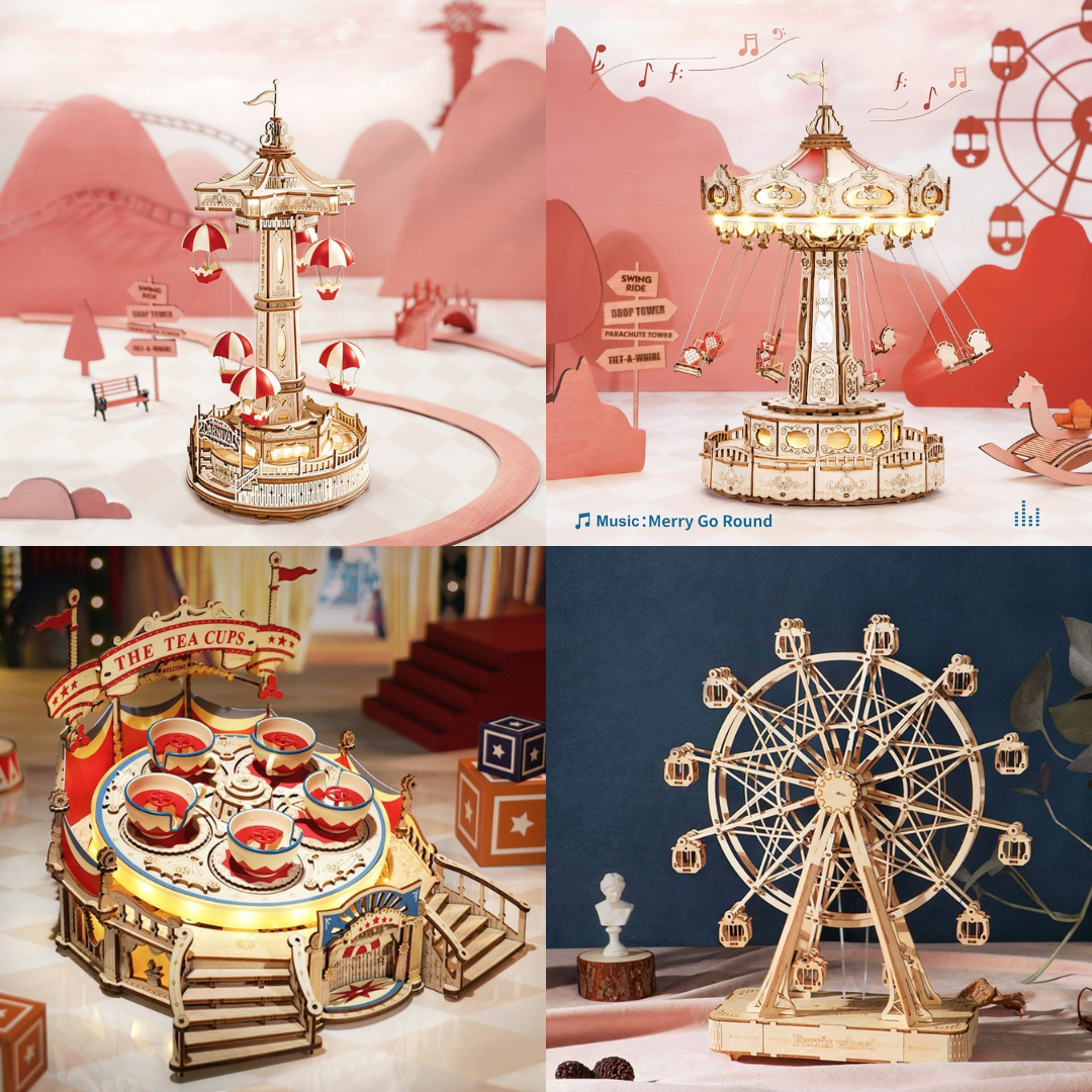 Amusement Park Series DIY Music Box 3D Wooden Puzzle