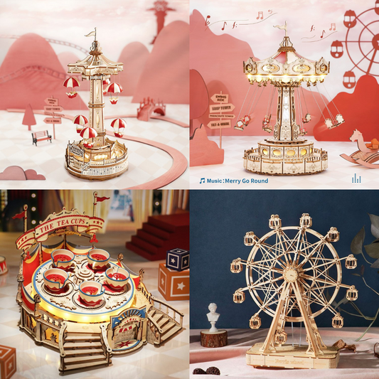 Amusement Park Series DIY Music Box 3D Wooden Puzzle