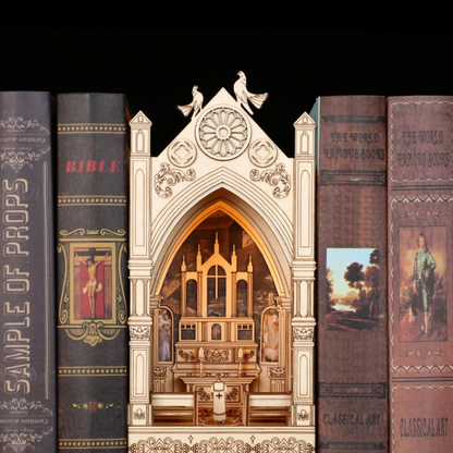 Prayer in Church Book Nook 3D Wooden Puzzle