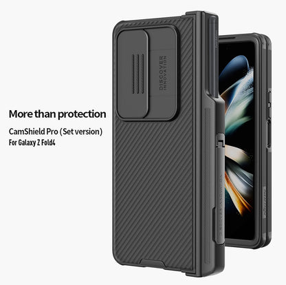 Case with Slide Camera Protector & Kickstand With S-Pen Pocket For Samsung Galaxy Z Fold 4