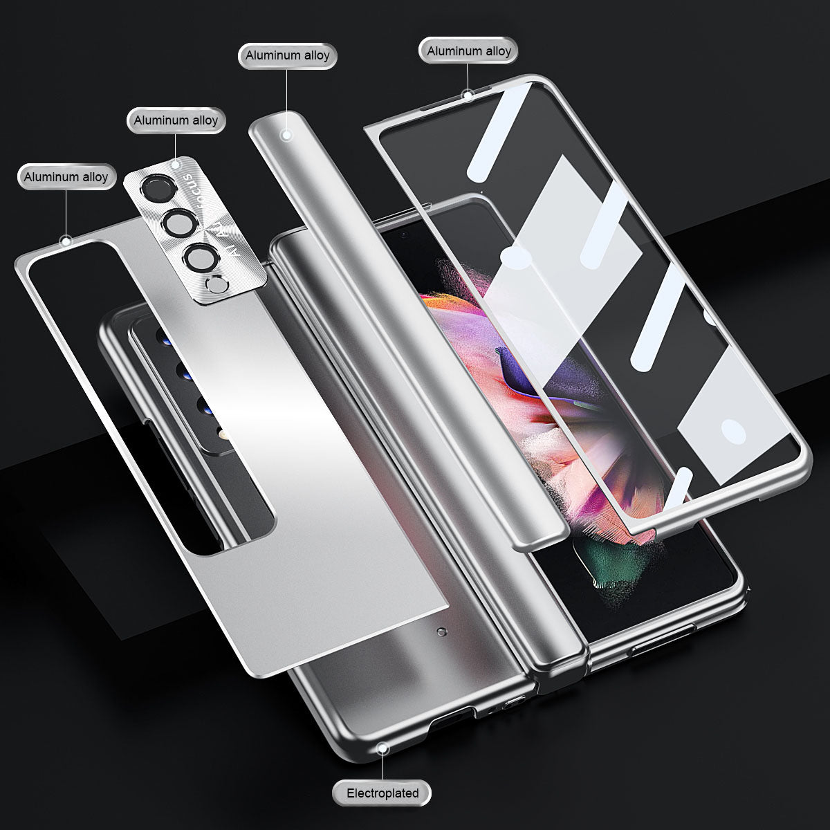 Aluminum Alloy Case for Samsung Galaxy Z Fold4 5G All-Inclusive Electroplating Cover