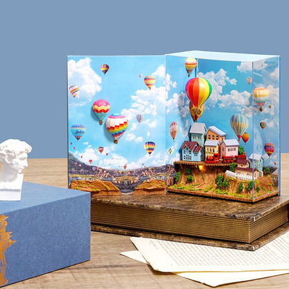 Hot Air Balloon & Journal of Venice Book Nook 3D Wooden Puzzle