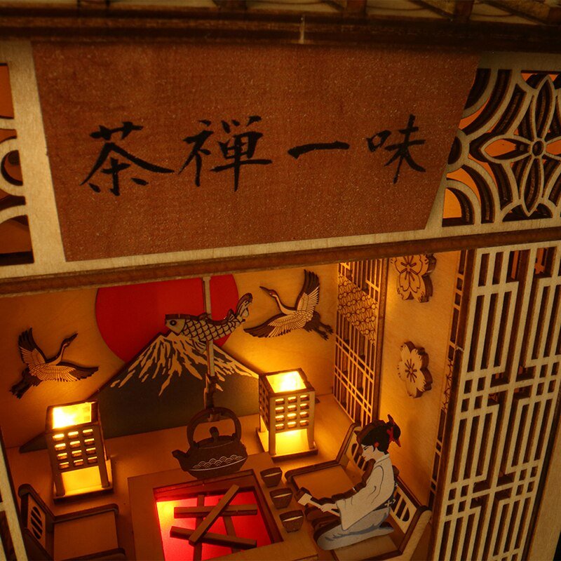 Japanese Chashitsu Tea Room DIY Book Nook 3D Wooden Puzzle