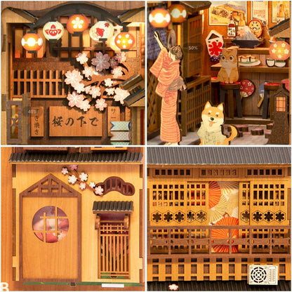 Japanese Izakaya Alley DIY Book Nook Wooden Puzzle