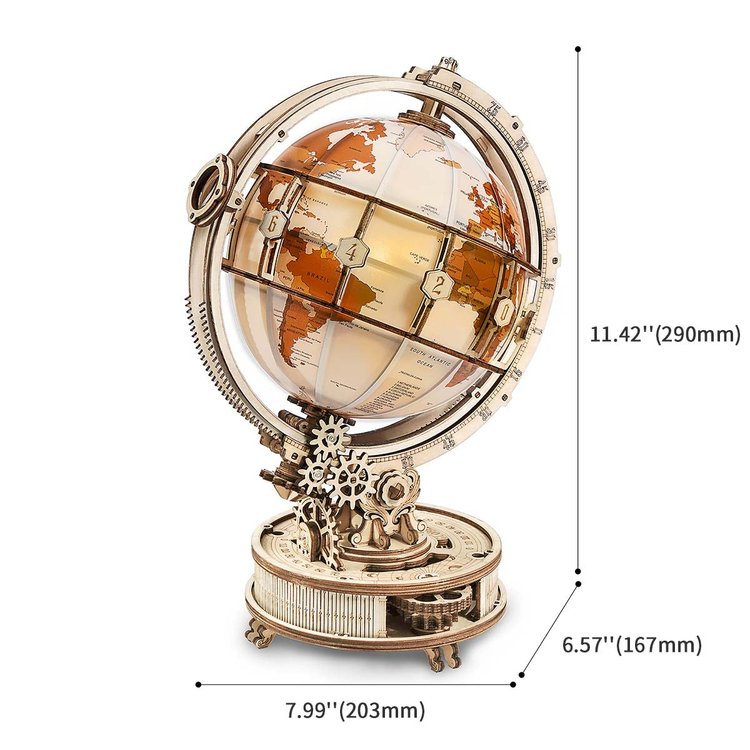 Luminous 3D Magnifying Globe Wooden Puzzle