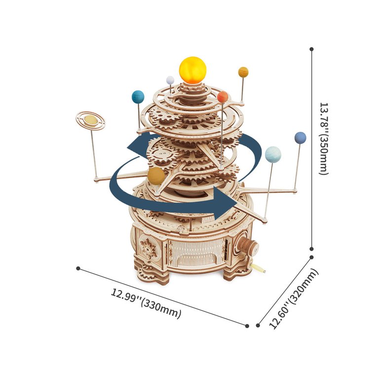 Orerry Mechanical Planetory Trajectory 3D Wooden Puzzle