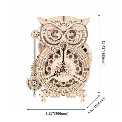 OWL Clock Mechanical Gear 3D Wooden Puzzle