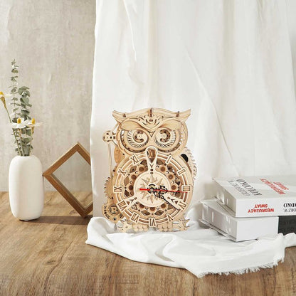 OWL Clock Mechanical Gear 3D Wooden Puzzle