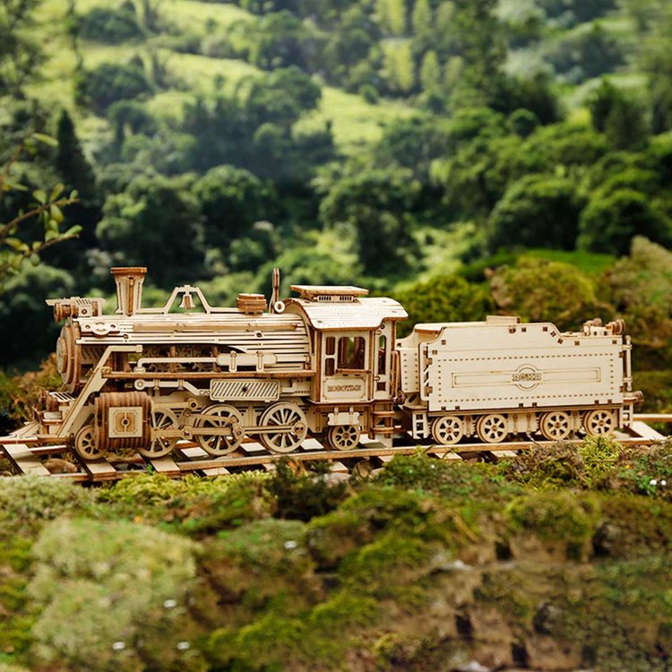 Prime Steam Express Train Scale Model 3D Wooden Puzzle