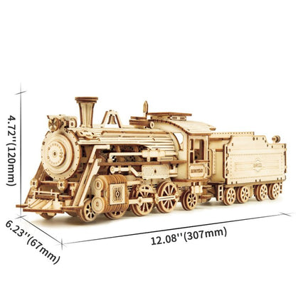 Prime Steam Express Train Scale Model 3D Wooden Puzzle