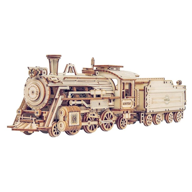 Prime Steam Express Train Scale Model 3D Wooden Puzzle