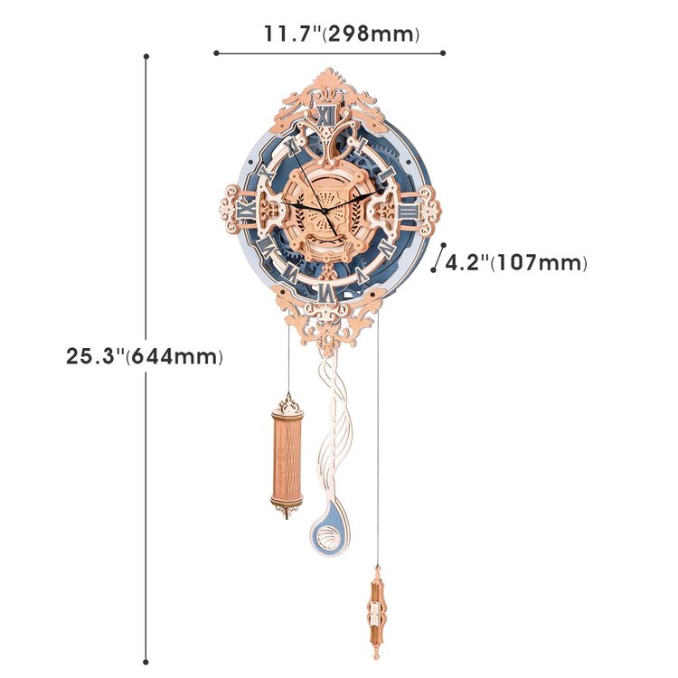 Romantic Note Wall Clock 3D Wooden Mechanical Gear Puzzle