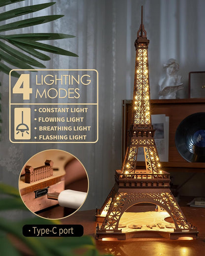 Starry Eiffel Tower 3D Wooden Puzzle