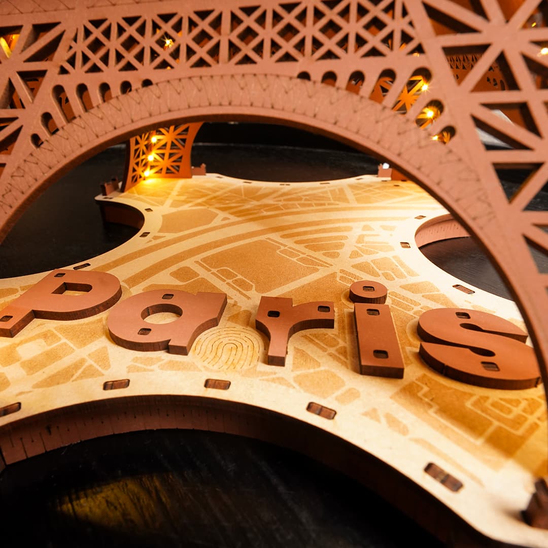 Starry Eiffel Tower 3D Wooden Puzzle