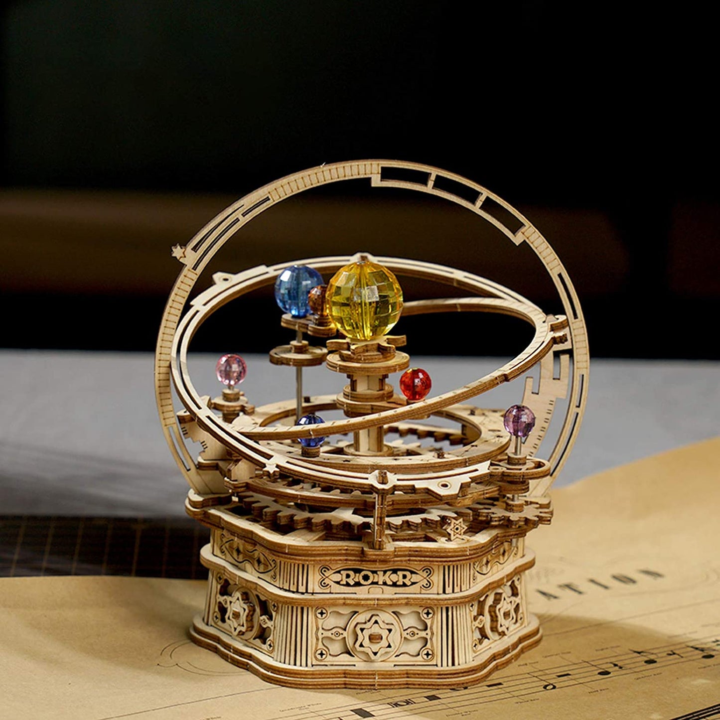 Starry Night Orrery Mechanical Music Box