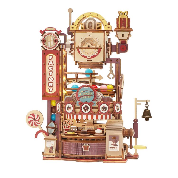 Steampunk Chocolate Factory Marble Run Wooden Puzzle