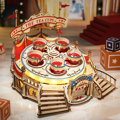 Amusement Park Series DIY Music Box 3D Wooden Puzzle